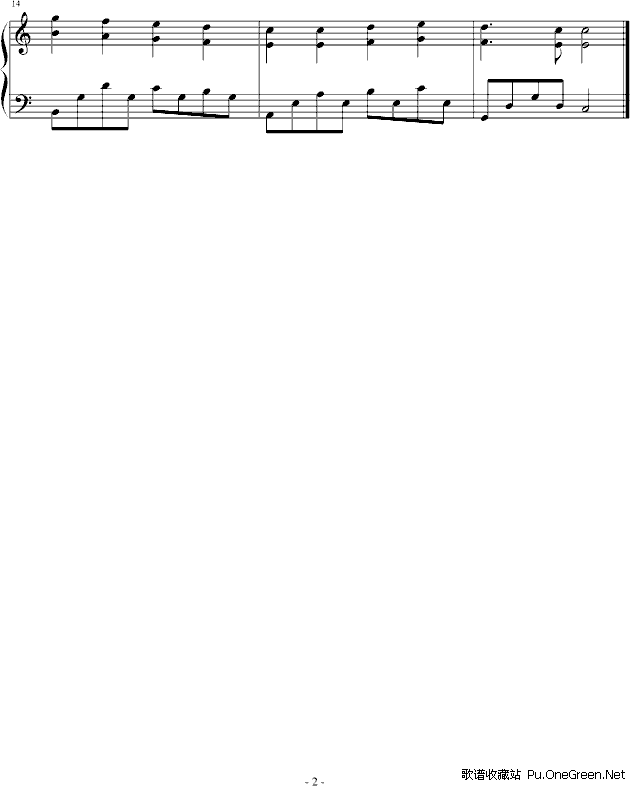 贝多芬欢乐颂五线谱; 欢乐颂-(简易右手6度练习歌)_贝多芬_钢琴乐谱