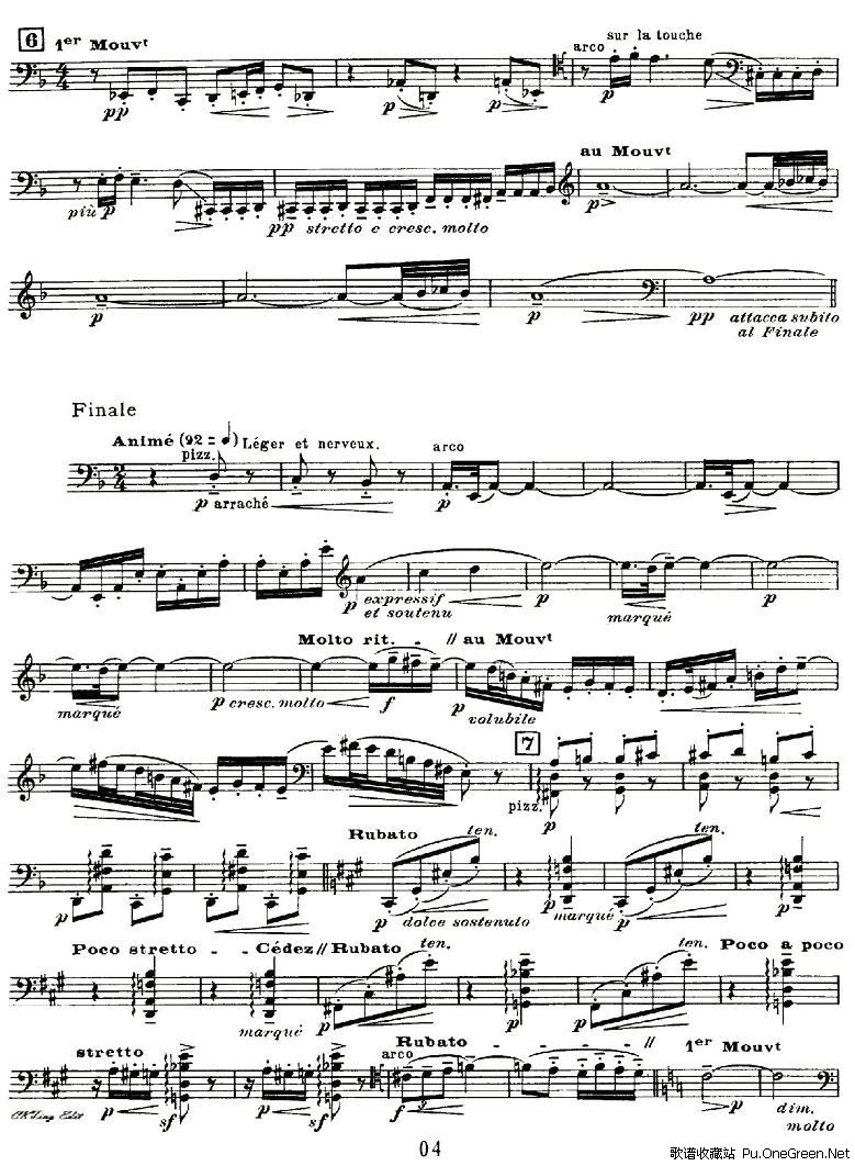 Sonata(德彪西_大提琴奏鸣曲)(大提琴独奏)