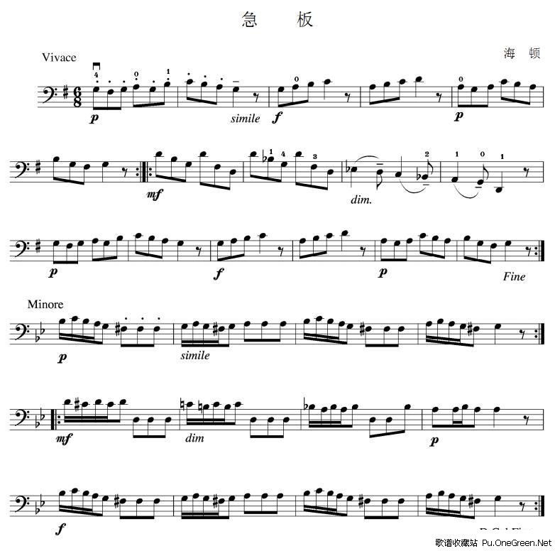 急板(大提琴谱)