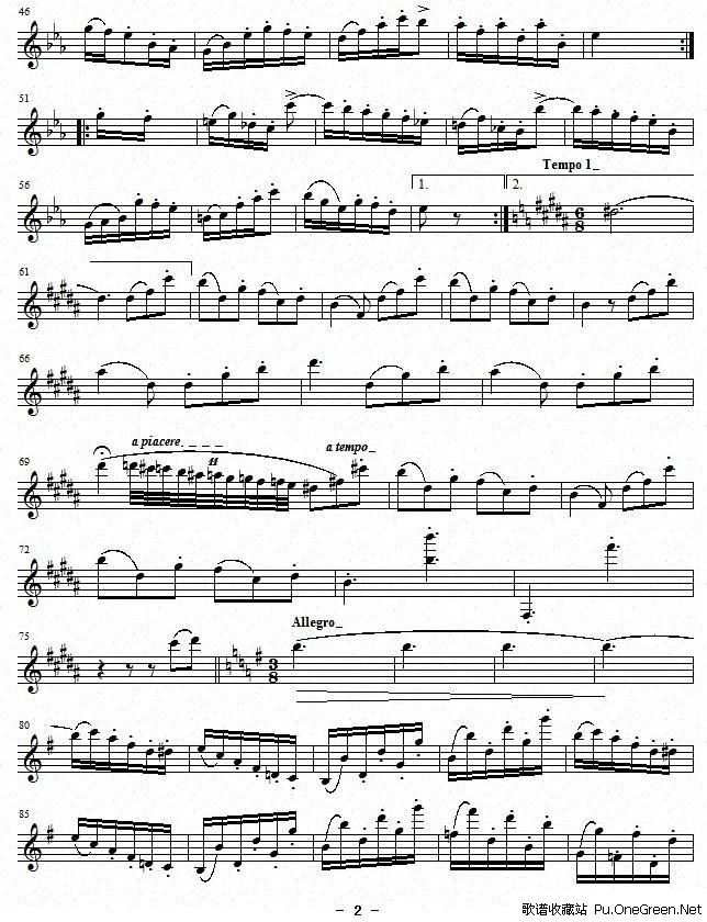 单簧管练习曲谱_单簧管曲谱